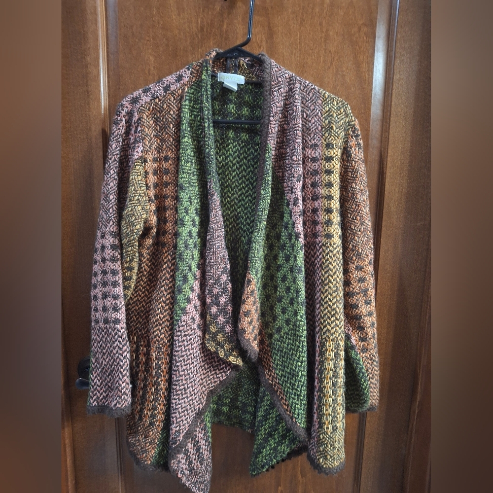 Orvis Green and Orange Cardigan Sweaters